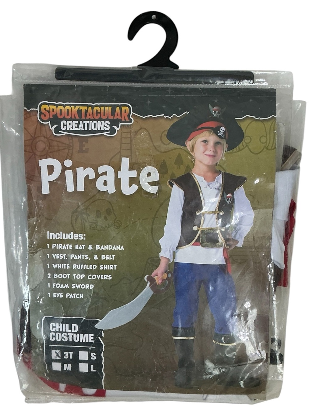 Halloween Pirate Costume 4 piece set Spectacular Creations Kids Toddler 3T - Picture 9 of 11